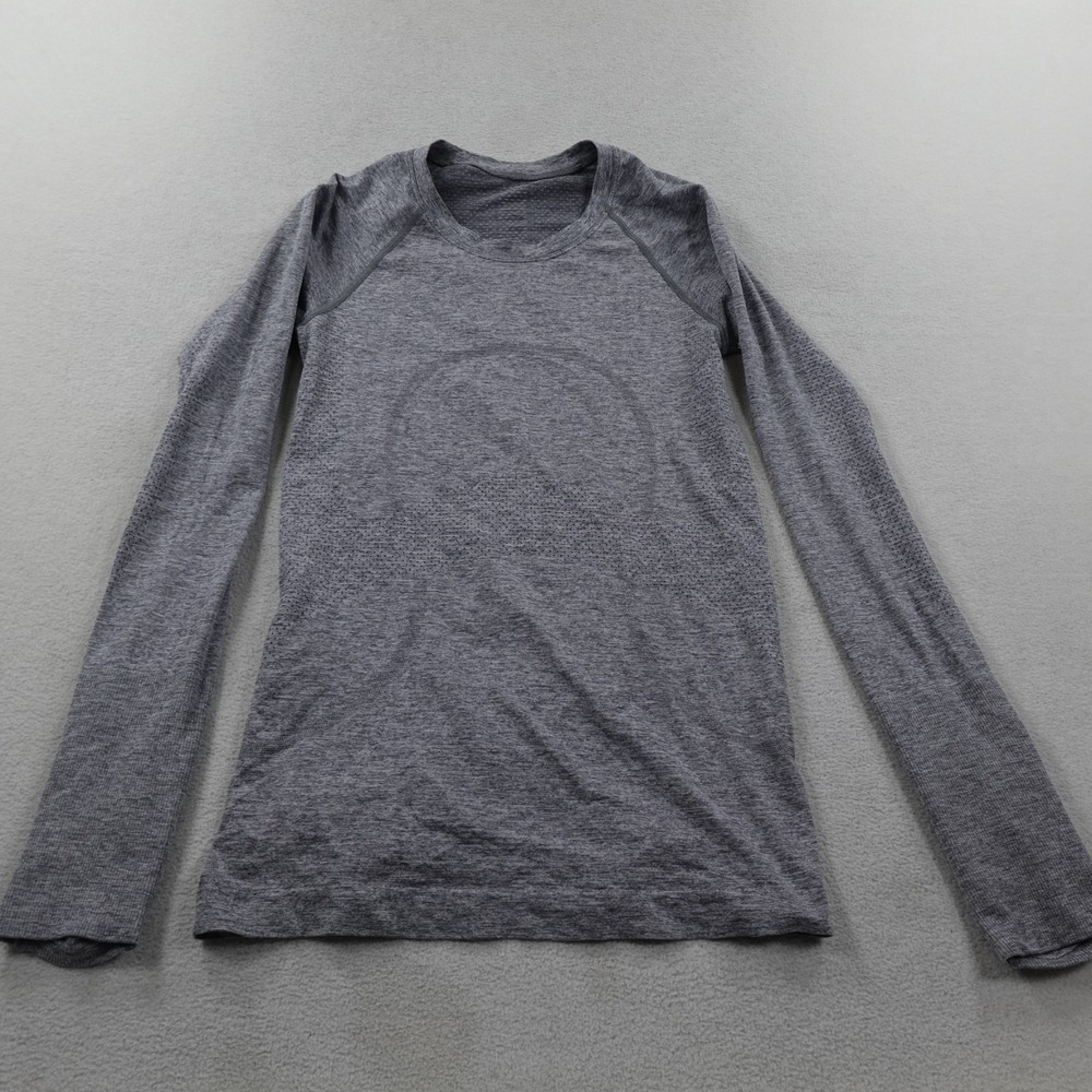 Lululemon Swiftly Tech Shirt Womens 4 Gray Long Sleeve Seamless Running Gym